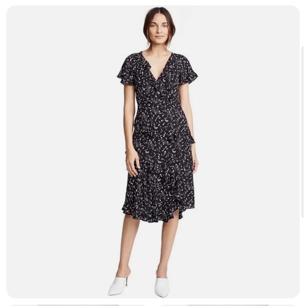 Joie Orita Ruffle Dress in Caviar
